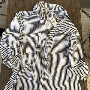 Express Striped Portofino Blouse Shirt